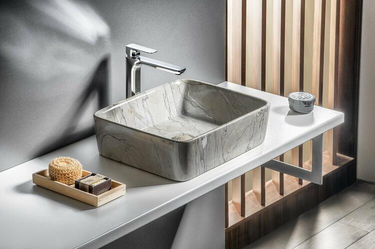 DALMA keramické umyvadlo na desku, 48x38m, grigio