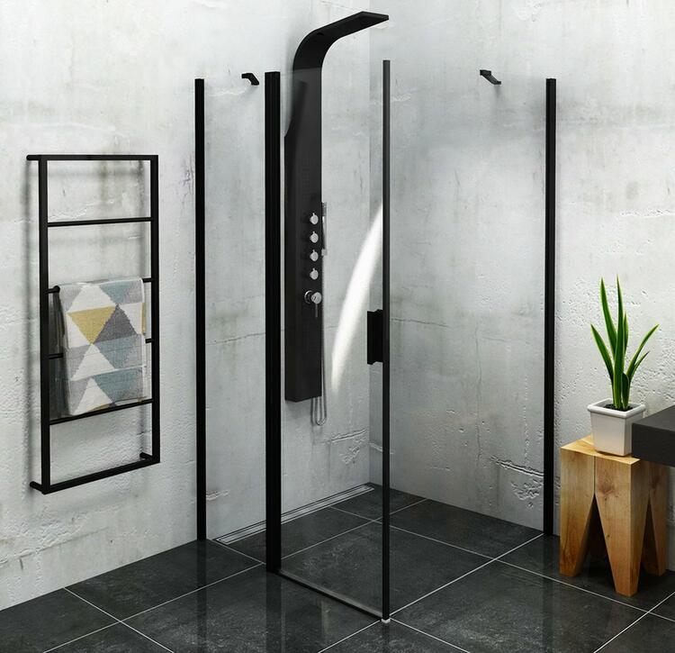 ZOOM BLACK čtvercový sprchový kout 1000x1000mm L/P varianta