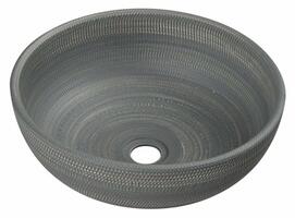 PRIORI keramické umyvadlo na desku, Ø 41 cm, šedá se vzorem | Více - 