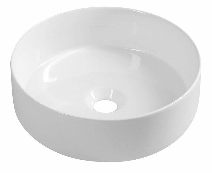 INFINITY ROUND keramické umyvadlo na desku, průměr 36cm, bílá