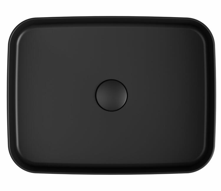 INFINITY RECTANGLE keramické umyvadlo na desku, 50x36cm, černá mat