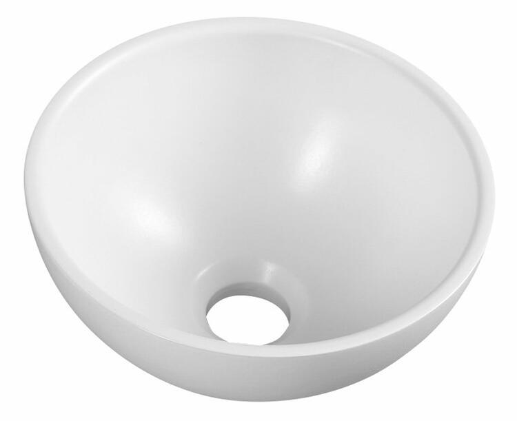 MINOR umývátko na desku, litý mramor, Ø 26cm, bílá