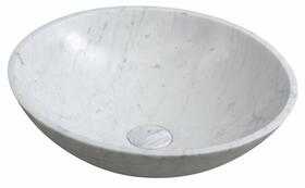 BLOK kamenné umyvadlo na desku Ø 42 cm, bílá carrara mat | Více - 