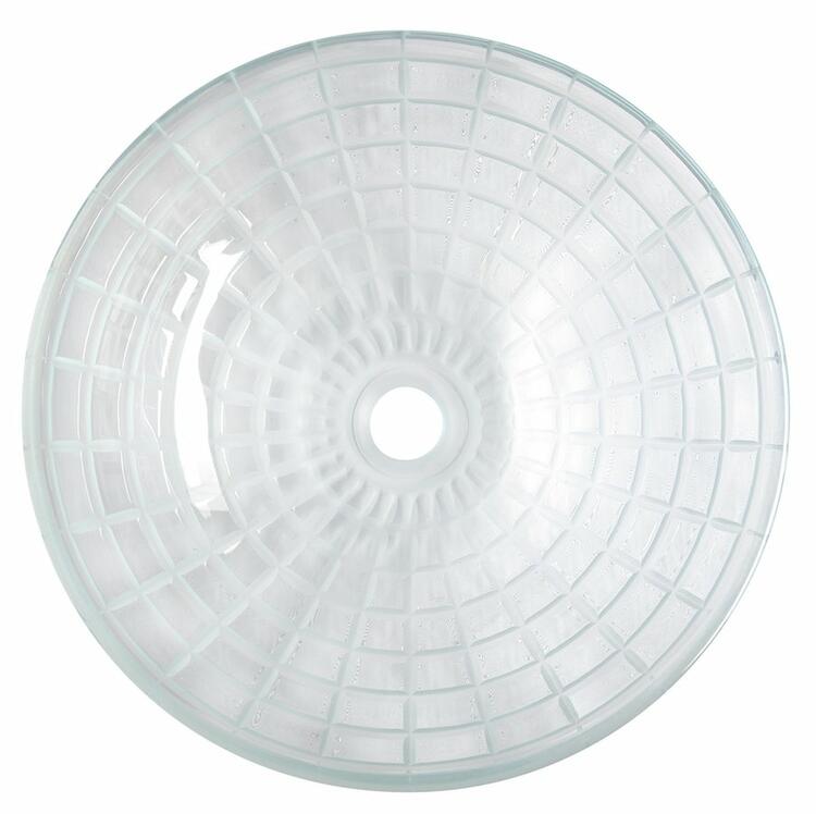 TOSEMI skleněné gravírované umyvadlo na desku Ø 42 cm, čirá