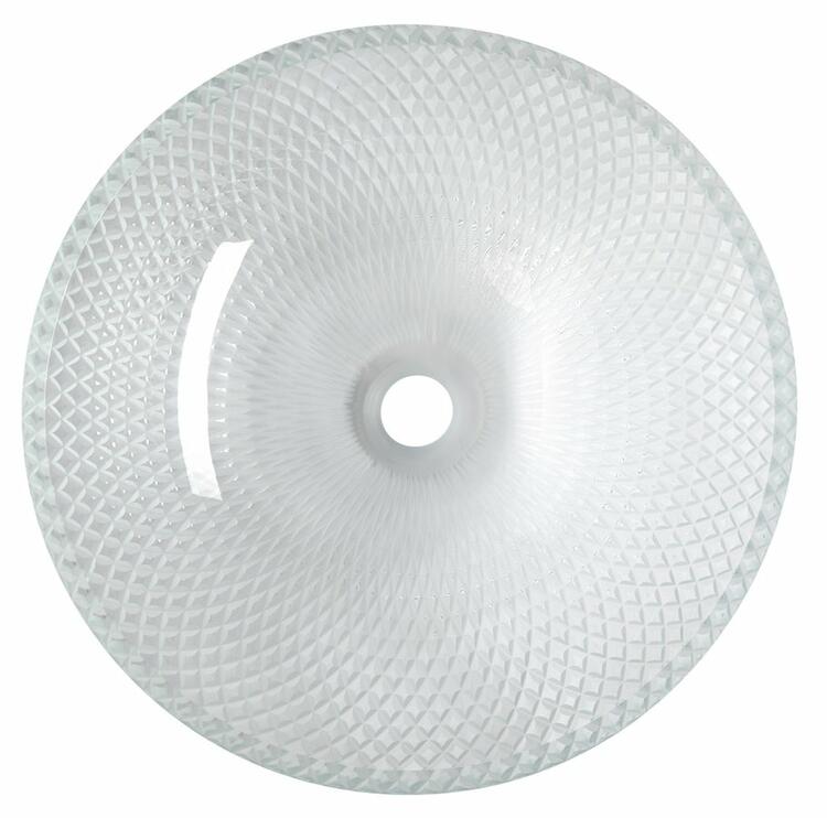 PUKETA skleněné gravírované umyvadlo na desku Ø 42 cm, čirá