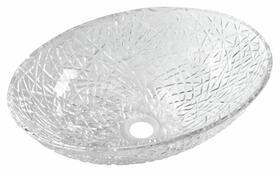 PURUS skleněné gravírované umyvadlo na desku, 50x36 cm, čirá | Více - 