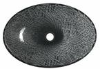PURUS skleněné gravírované umyvadlo na desku, 50x36 cm, černá