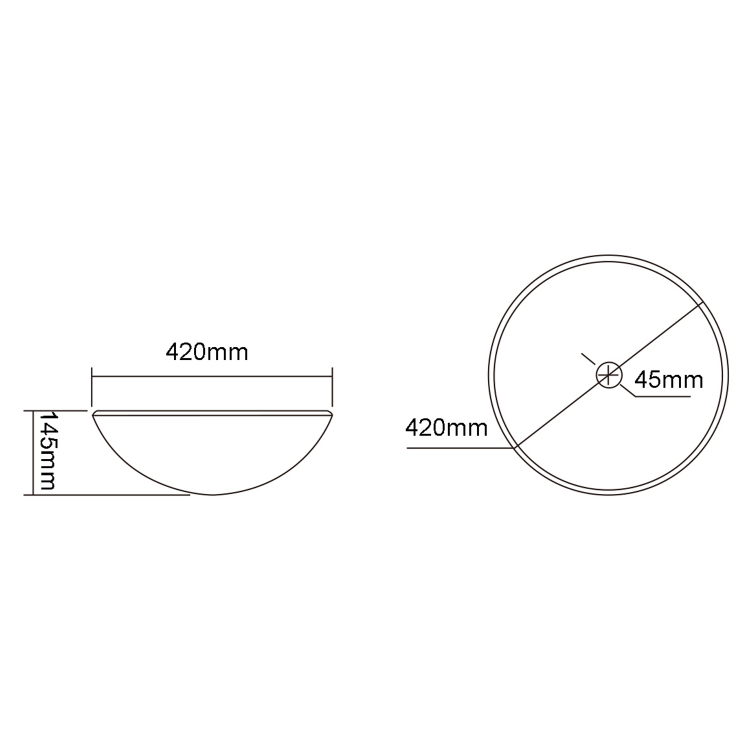 Skleněné umyvadlo 42 cm černá mat – Sapho Telica TY181B