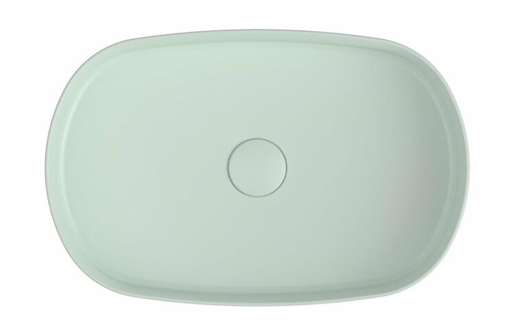 INFINITY OVAL keramické umyvadlo na desku, 55x36cm, zelená mint