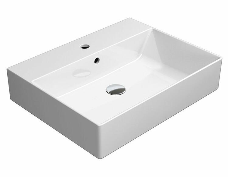 KUBE X keramické umyvadlo 60x47cm, broušená spodní hrana, bílá ExtraGlaze