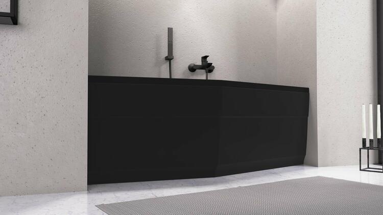 TIGRA L asymetrická vana 170x80x46cm, černá mat