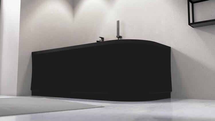 VIVA L asymetrická vana 175x80x47cm, černá mat