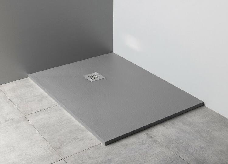 Obdélníková sprchová vanička z litého mramoru 120×90 cm šedá – Gelco Mitia PMS12090