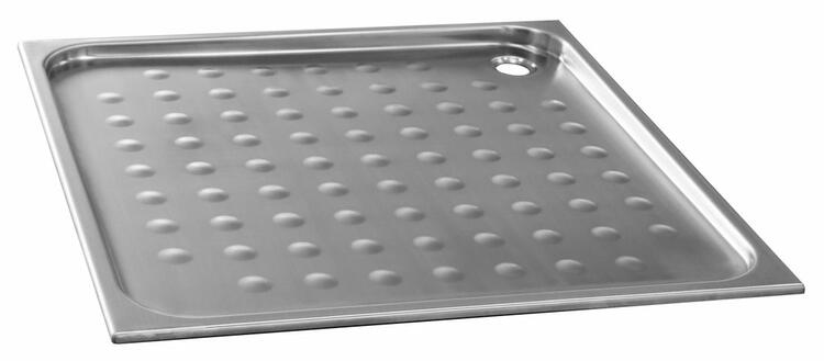 Čtvercová sprchová vanička 80 cm nerez mat – Nofer 13052.80.S