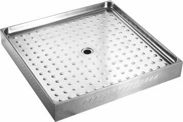 Čtvercová sprchová vanička 80 cm nerez mat – Nofer 13055.2.S
