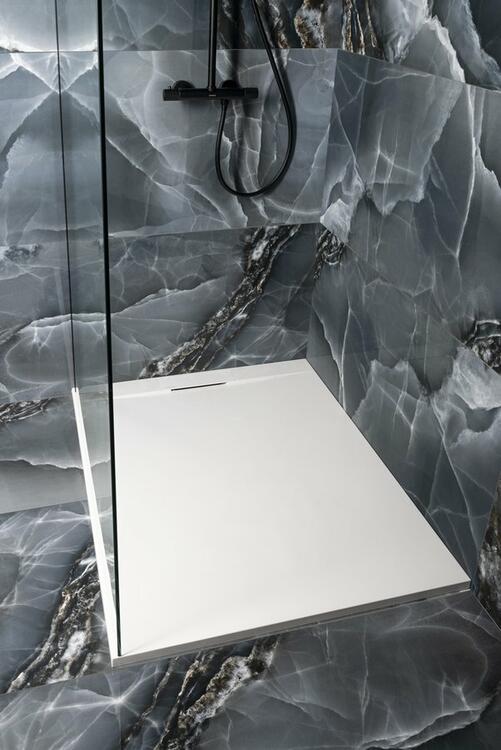 KAZUKO sprchová vanička z litého mramoru, obdélník, 120x90cm, bílá