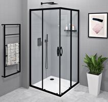 SIGMA SIMPLY BLACK čtvercový sprchový kout 900x900 mm, rohový vstup, čiré sklo | Více - 