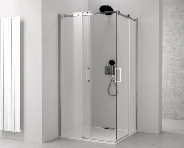 THRON ROUND čtvercový sprchový kout 1200x1200mm, kulaté pojezdy, rohový vstup