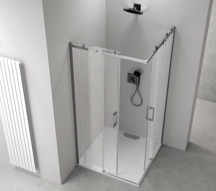 THRON ROUND čtvercový sprchový kout 900x900mm, kulaté pojezdy, rohový vstup