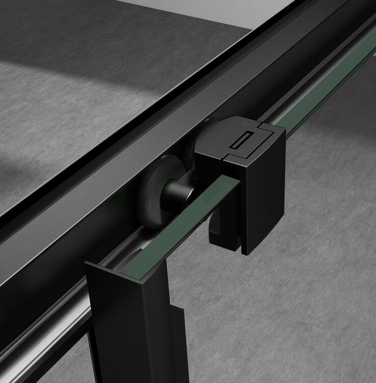 SIGMA SIMPLY BLACK čtvercový sprchový kout 800x800 mm, rohový vstup, sklo Brick