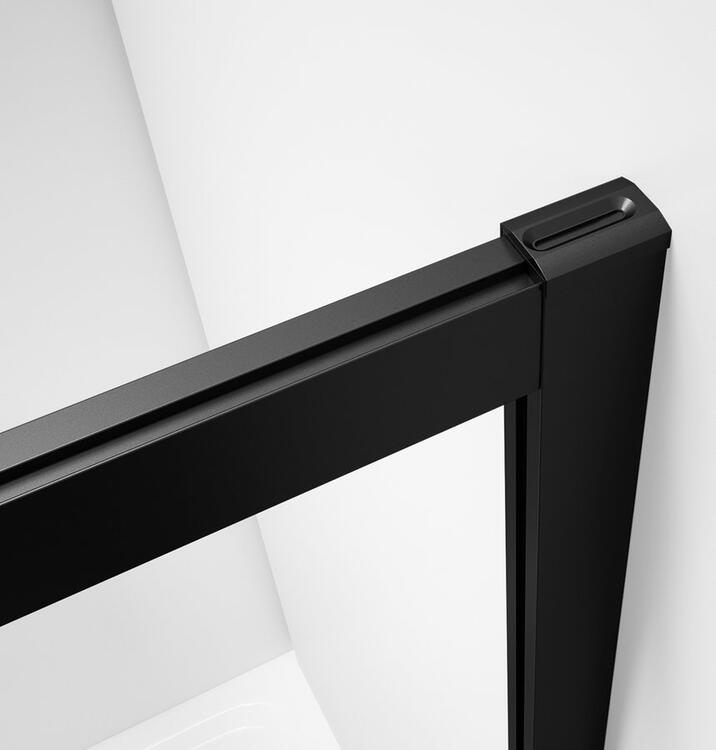 SIGMA SIMPLY BLACK čtvercový sprchový kout 900x900 mm, rohový vstup, sklo Brick