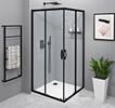 SIGMA SIMPLY BLACK čtvercový sprchový kout 1100x1100 mm, rohový vstup, čiré sklo
