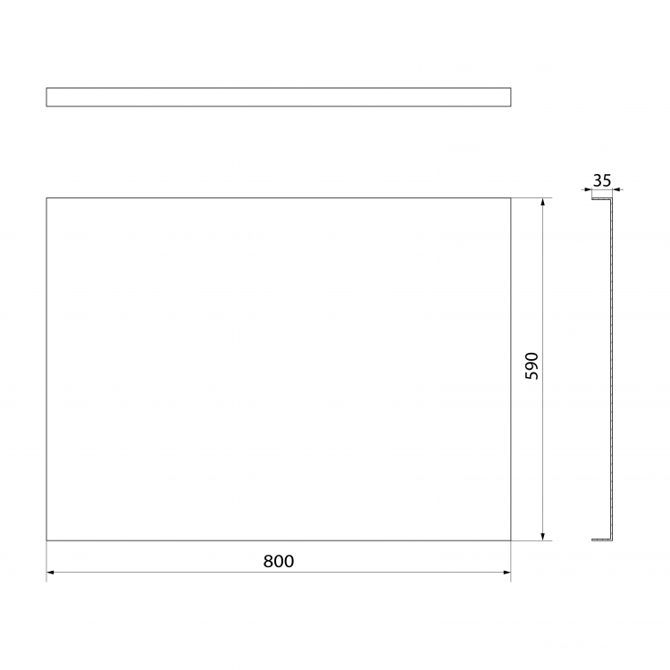 PLAIN panel boční 80x59cm, černá mat