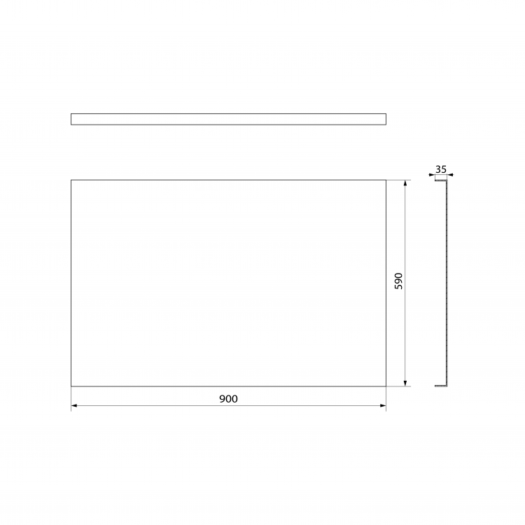 PLAIN panel boční 90x59cm, černá mat
