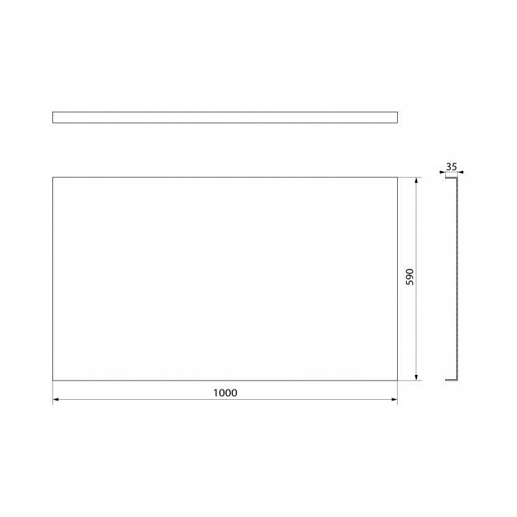 PLAIN panel boční 100x59cm, černá mat