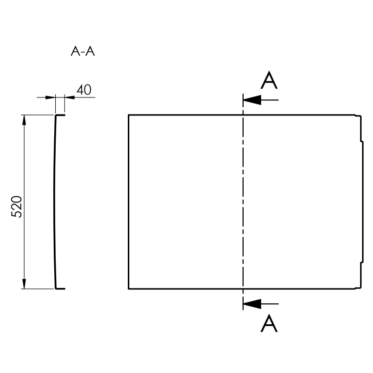 Boční panel k vaně 70 cm černá mat – Polysan Couvert 72854.21