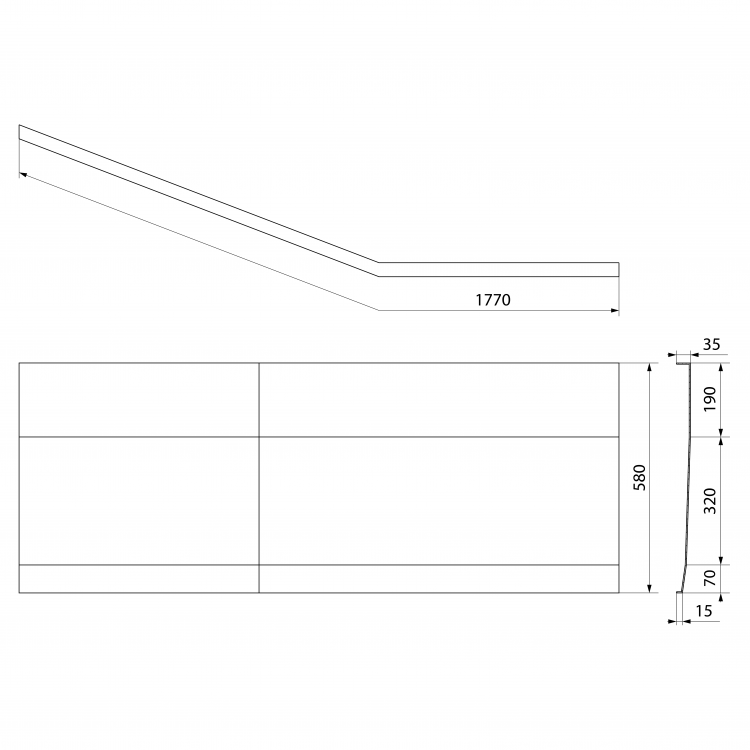 TIGRA R 170 panel čelní, černá mat