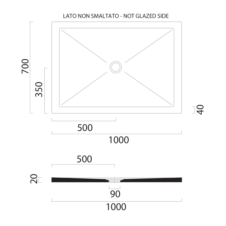 Obdélníková sprchová vanička 100×70 cm bílá mat – GSI Extra flat 46100709