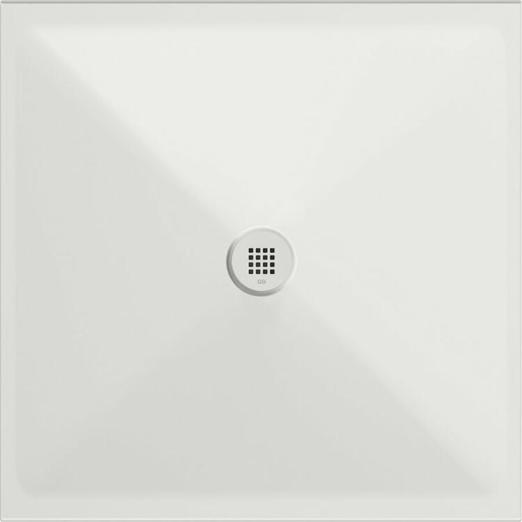 Čtvercová sprchová vanička 100 cm bílá mat – GSI Extra flat 46101009