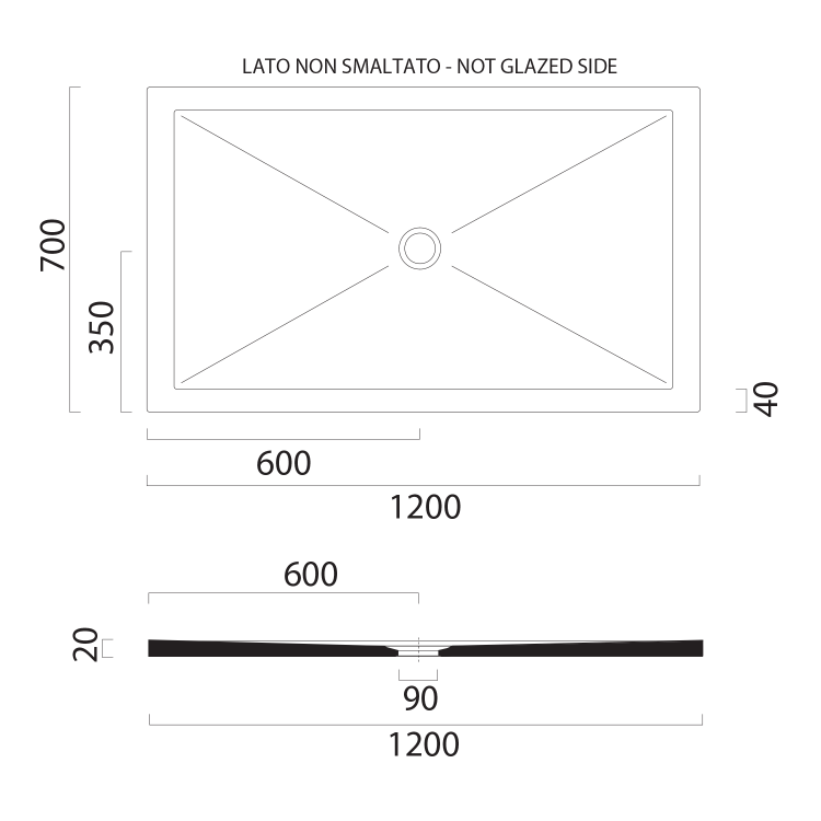 Obdélníková sprchová vanička 120×70 cm bílá mat – GSI Extra flat 46120709