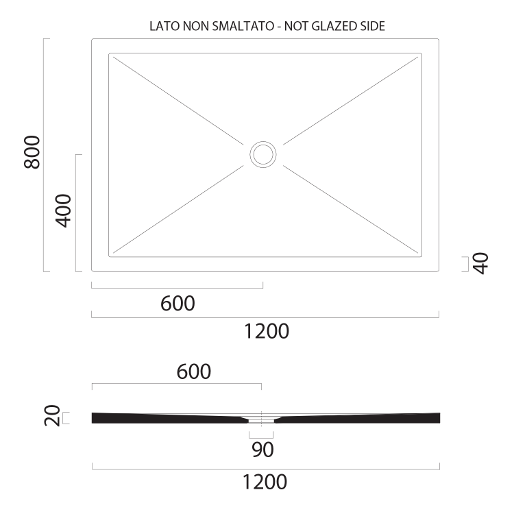Obdélníková sprchová vanička 120×80 cm bílá mat – GSI Extra flat 46120809