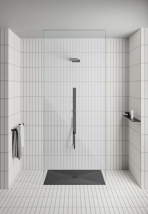 Keramická sprchová vanička, obdélník 120x80x2cm, černá mat