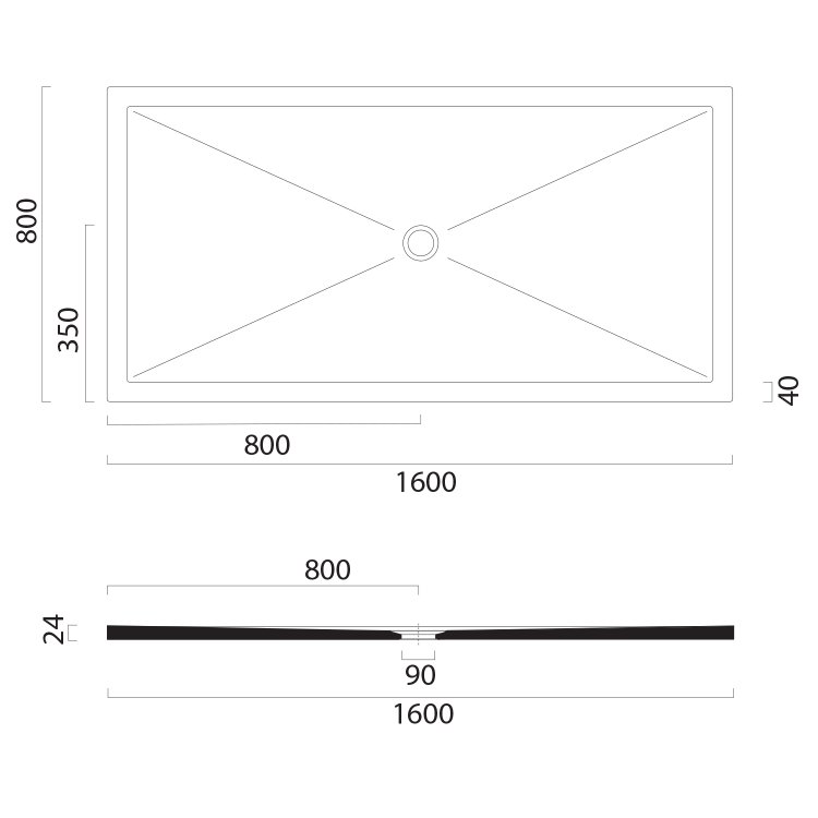 Obdélníková sprchová vanička 160×80 cm bílá mat – GSI Extra flat 46160809