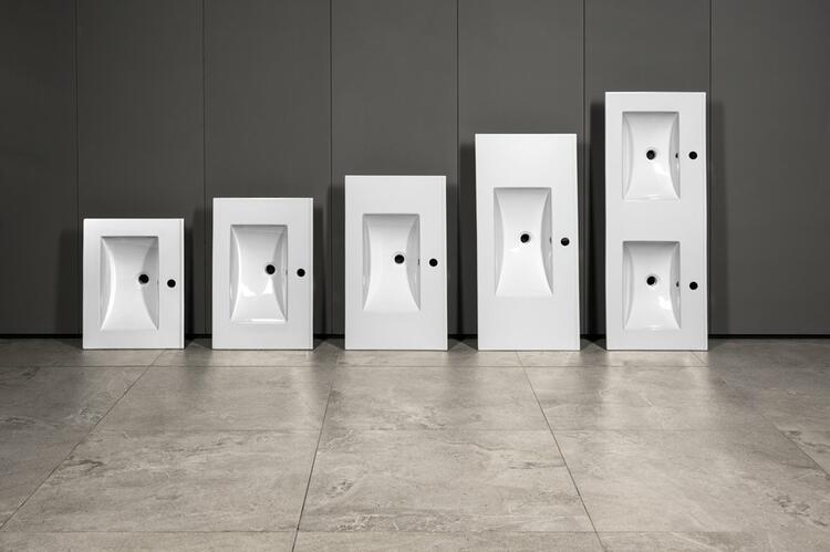 SLIM keramické dvojumyvadlo, nábytkové, 120x46,5cm, bílá