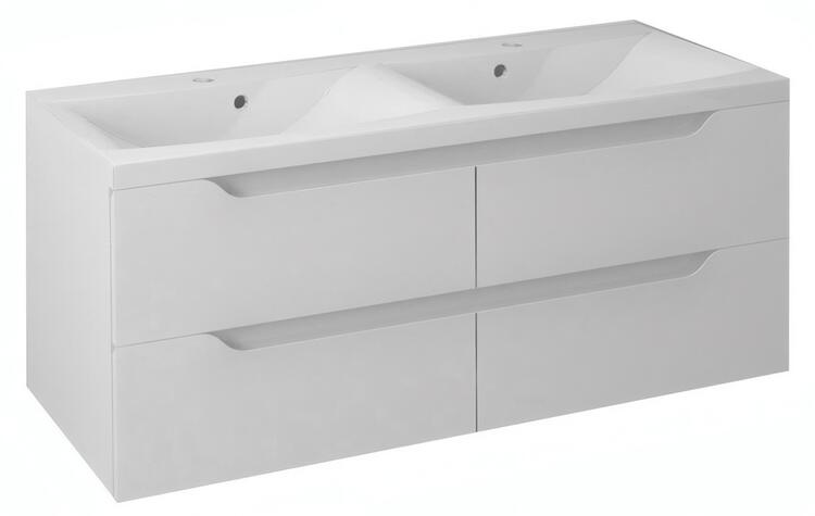 Dvojumyvadlová skříňka 119,7×50×47,8 cm bílá – Sapho WAVE WA120-3030