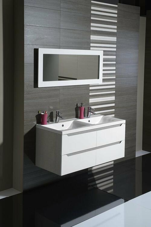 Dvojumyvadlová skříňka 119,7×50×47,8 cm bílá – Sapho WAVE WA120-3030