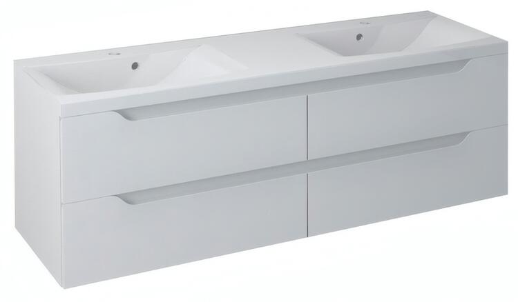 Dvojumyvadlová skříňka 149,7×50×47,8 cm bílá – Sapho WAVE WA150-3030