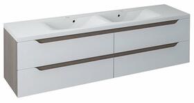 Dvojumyvadlová skříňka 179,7×50×47,8 cm bílá mat/mali wenge – Sapho WAVE WA180-3021 | Více -