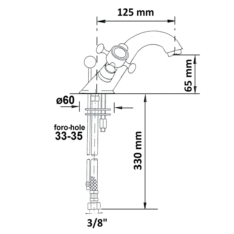 Umyvadlová stojánková kohoutková baterie s výpustí růžové zlato – Sapho ANTEA 3177