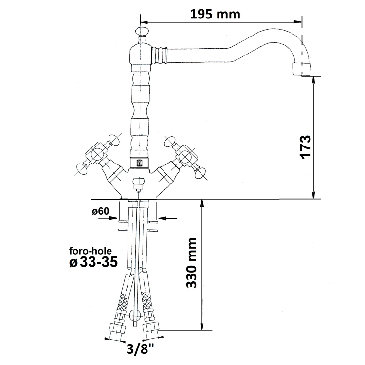 Umyvadlová stojánková kohoutková baterie s výpustí růžové zlato – Sapho ANTEA 3377