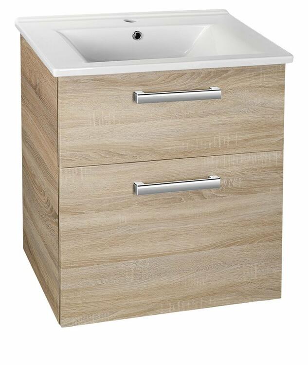 VEGA umyvadlová skříňka 62x72,6x43,8cm, 2x zásuvka, dub platin
