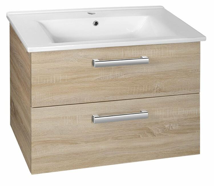 VEGA umyvadlová skříňka 72x57,6x43,8cm, 2x zásuvka, dub platin