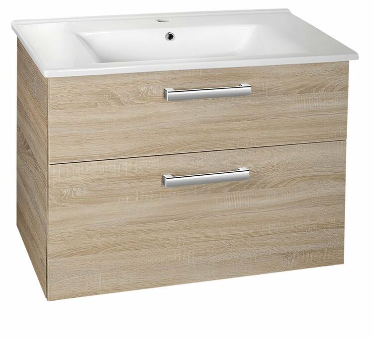 VEGA umyvadlová skříňka 82x67,6x43,8cm, 2x zásuvka, dub platin