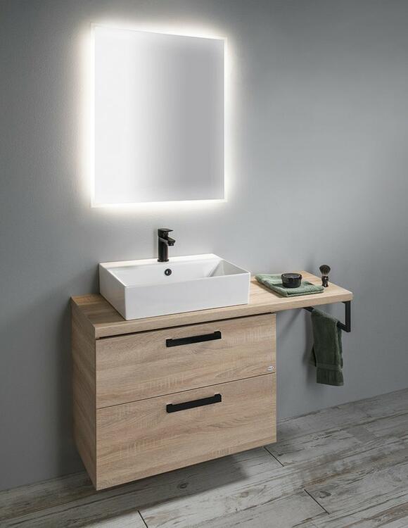 VEGA umyvadlová skříňka 82x67,6x43,8cm, 2x zásuvka, dub platin