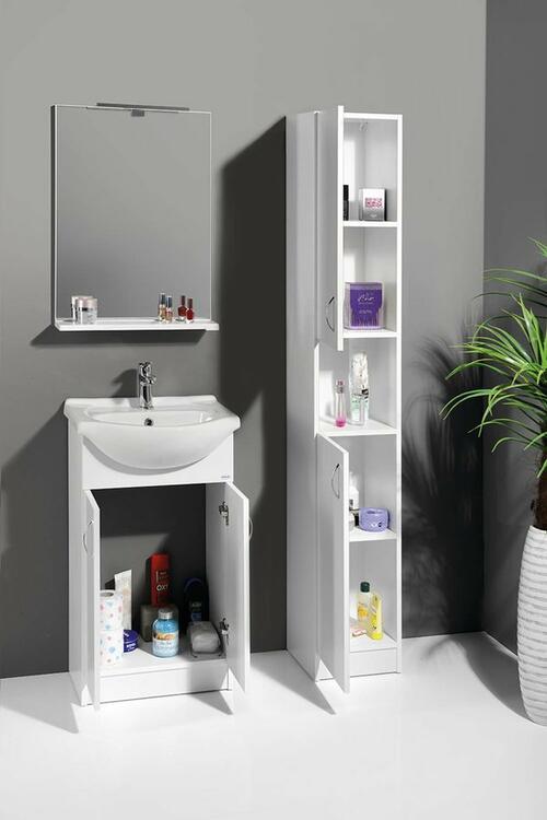 Vysoká skříňka bílá - AQUALINE SIMPLEX ECO SIME320