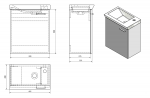 ZOJA/KERAMIA FRESH umyvadlová skříňka 44x50x25,3cm, dub platin